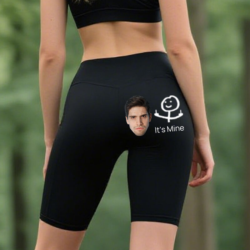 Leggings de motociclista personalizados: Esta es mi advertencia. Diseño divertido de hombrecito. Regalo creativo para sus amantes.