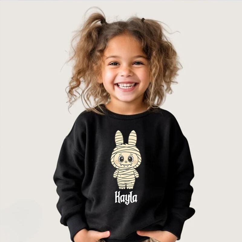 Personalized Kids Sweatshirt Spooky Labubu Cute Pattern Design Attractive Halloween Gift for Child