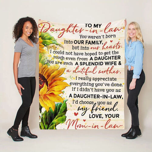 "Born in our family"Love Letter Blanket from Mother-in-law for Daughter-in-law