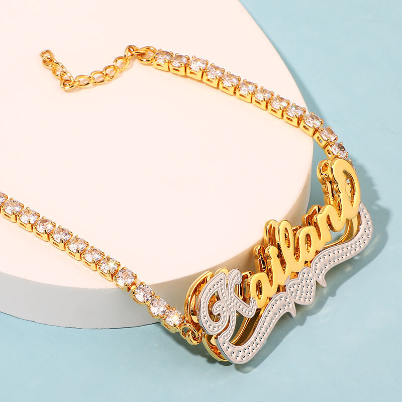 Tennis Chain Double Layer Personalized Name Bracelet