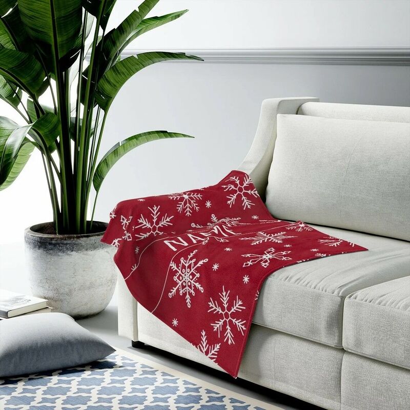 Custom Name Blanket with Snowflake Pattern Heartwarming Christmas Gift