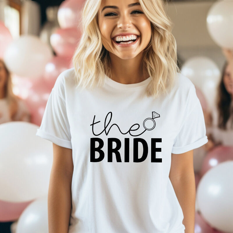 Personalized T-shirt Bride Team with Diamond Ring Design Great Gift for Friend's Hen Party