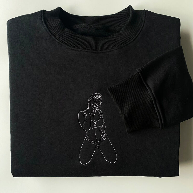 Personalisiertes Sweatshirt Individuell besticktes pikantes Foto Attraktives Geschenk für Freund