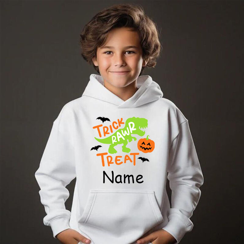 Personalized Children's Hoodies Customized Name Strips Halloween Patterns Funny Gifts For Kids