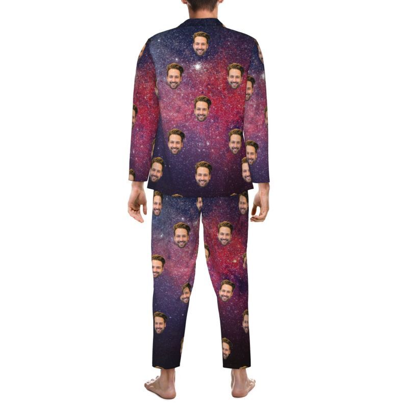 Personalized Pajamas Custom Photo Magnificent Universe Galaxy Pattern Design Gift for Family