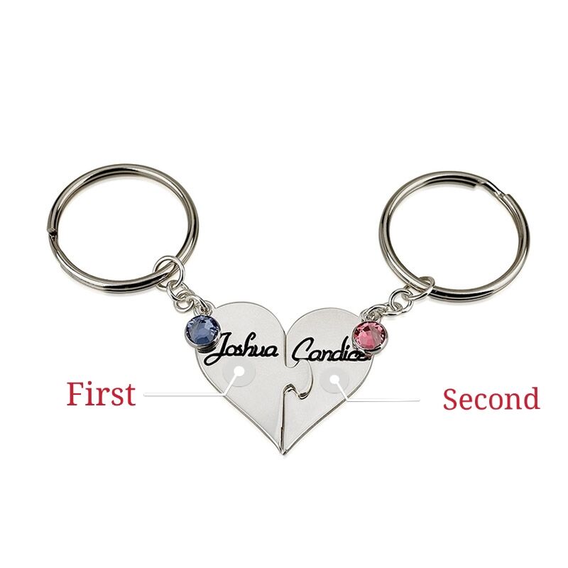 "Occupy My Heart" Paar Schlüsselanhänger mit Geburtsstein
