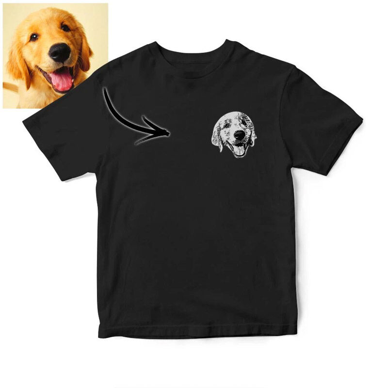 T-shirt Personnalisé avec Visage d'Animal de Compagnie