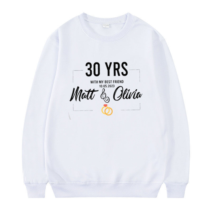 Sweatshirt personnalisé avec nom et date Cadeau d'anniversaire unique pour le meilleur mari