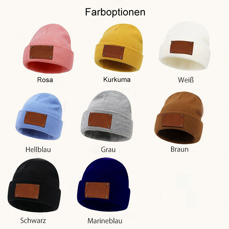 Personalisierte Name Beanie mit benutzerdefinierten Datum Einfaches Geschenk für Familie