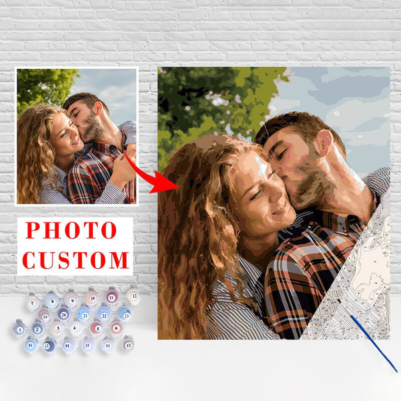 Personalized Photo Frame Custom Diy Paint By Numbers Kits Wonderful Gift for Best Couples