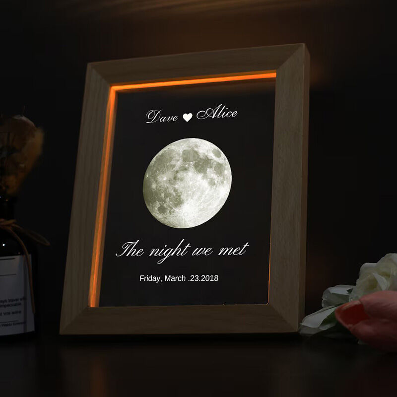 Personalized Moon Phase Picture Night Light Creative Gift for Couples