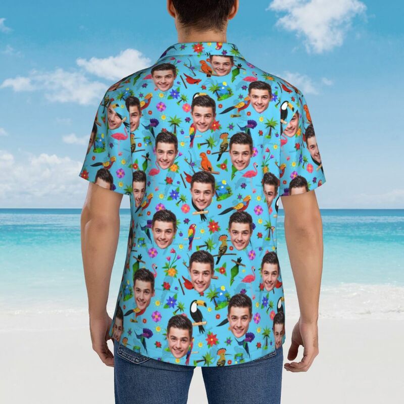 Customized Hawaiian Shirt Tropical Style Add Face Photos Perfect for Beach Vacation