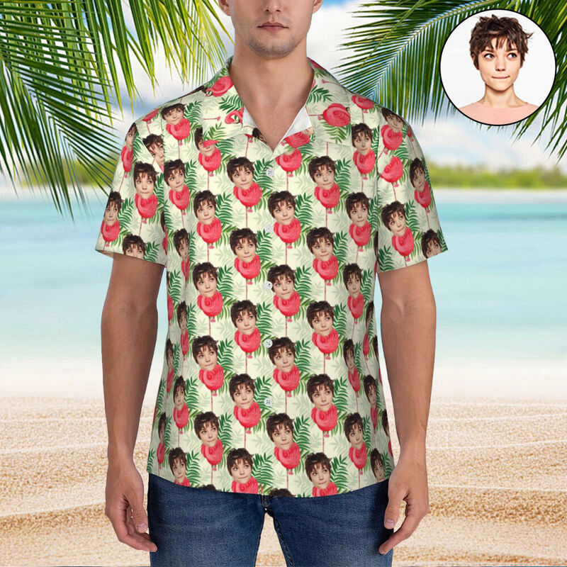 Custom Hawaiian Shirt Flamingo Print Resort Shirt Unisex