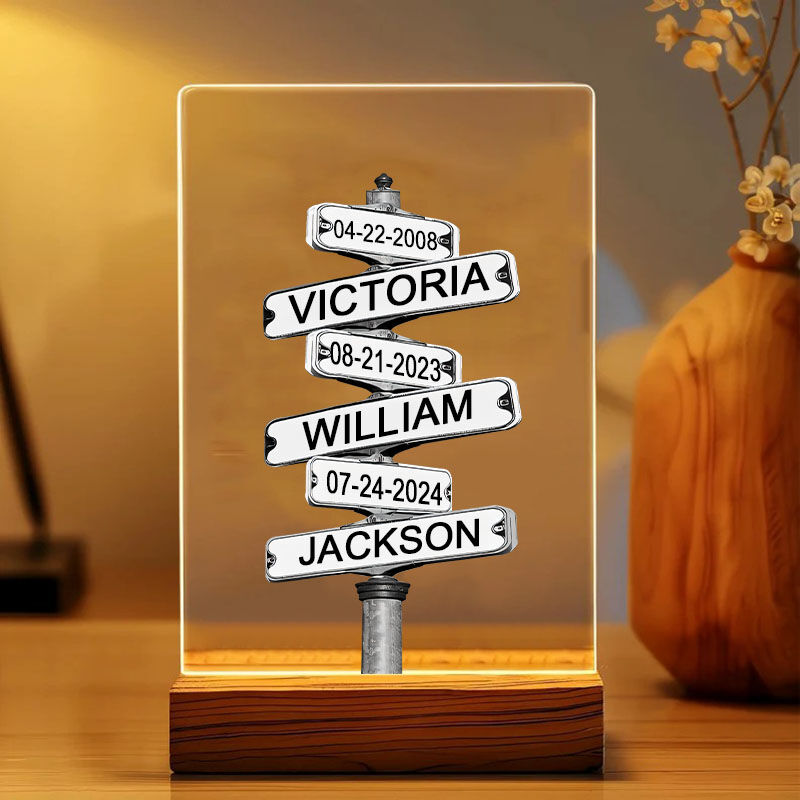 Personalized Name Night Light with Custom Date Wonderful Gift for Family