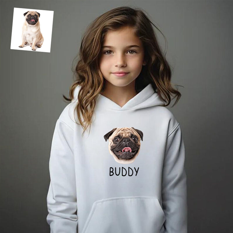 Personalisierte Kinder-Kapuzenpullover mit individuellen Namensschildern und coolem Tierdruck Geschenke für Jungen
