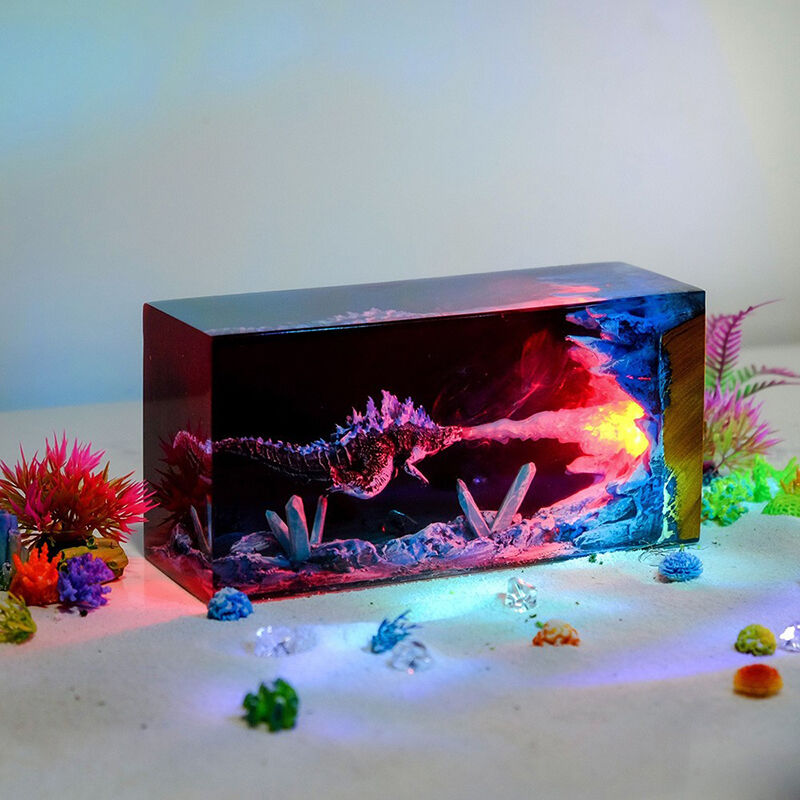 Cool Animal Resin Wood Lamp Creative Gift for Brother
