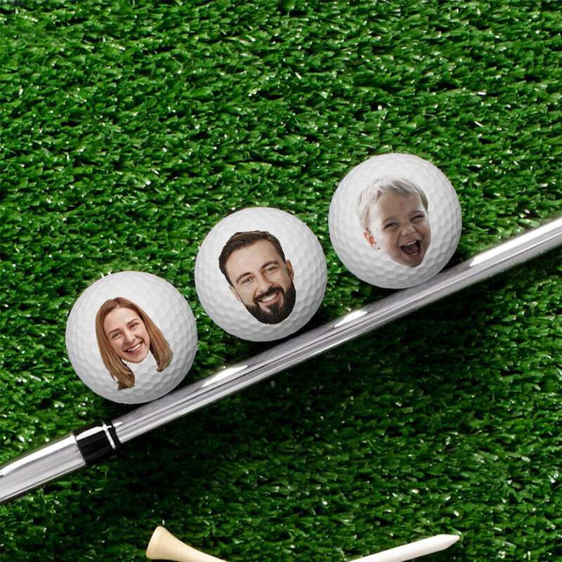 Spersonalizowany zestaw piłek golfowych 3 spersonalizowane zdjęcia rodzinne prezent świąteczny dla taty