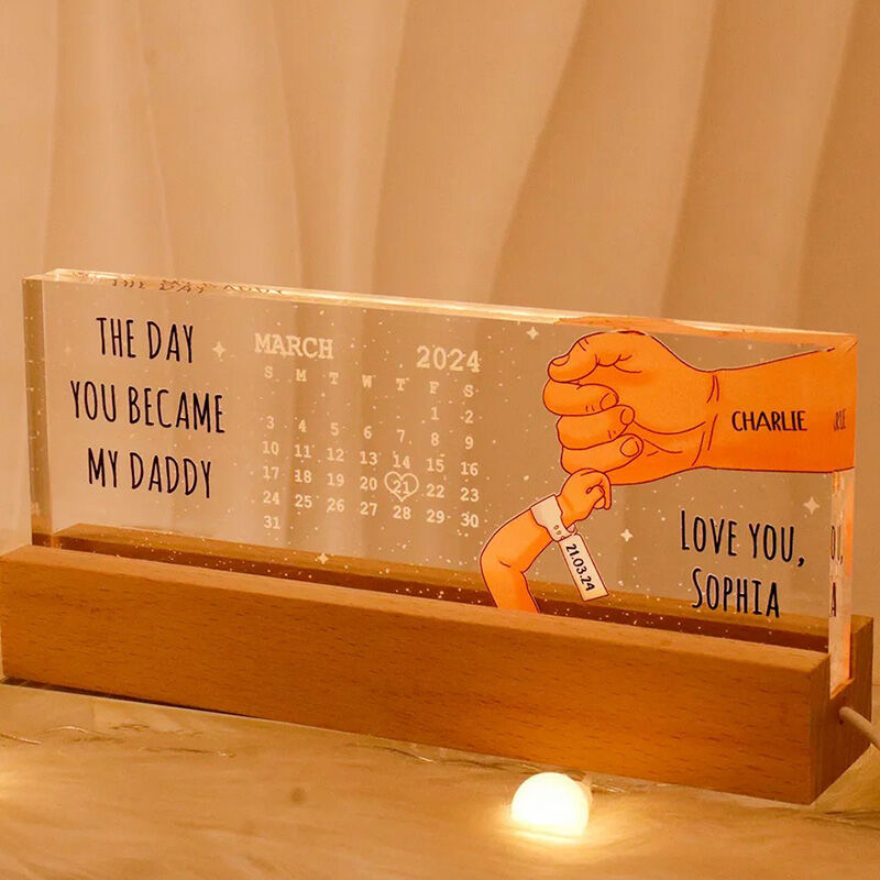 Personalized Led Light Customized Baby Birth Date Memorial Gift For Father's Day