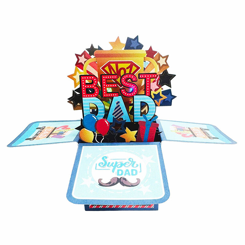 3D Pop Up Karte Best Papa Trophäe Design Attraktives Geschenk zum Vatertag