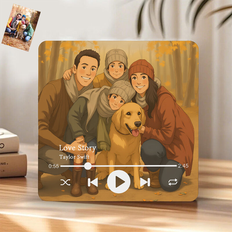 Personalized Picture Music Fridge Magnet Cute Present for Family