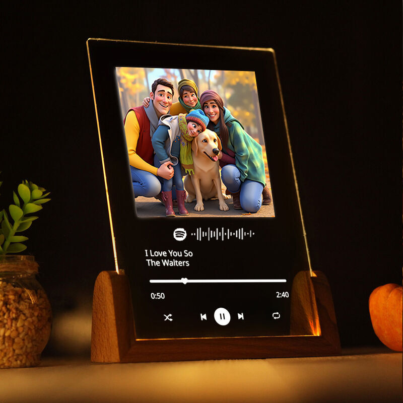 Personalized Picture Acrylic Lamp Cute Present for Dear Family