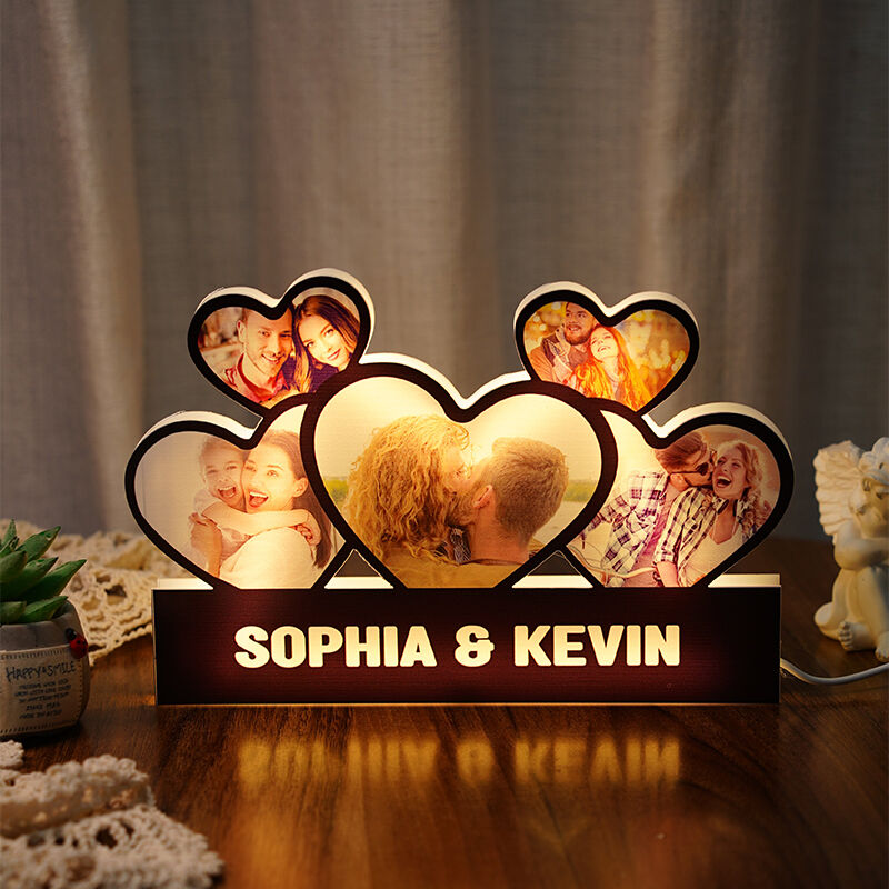 Personalized Picture Night Light with Custom Name Special Gift for Couples