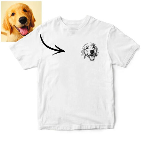 T-shirt Personnalisé avec Visage d'Animal de Compagnie