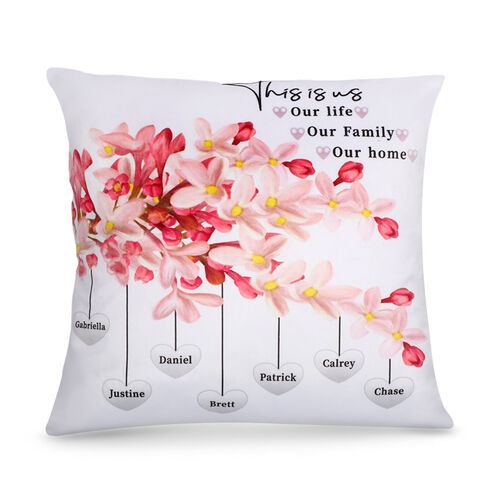 "This Is Our Life & Our Family & Our Home" Custom Name Pillow