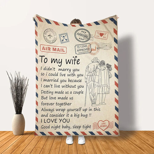 Personalized Love Letter Blanket to Dearest Wife from Husband