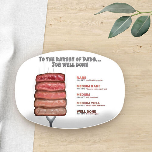 Funny Plate with Meat Pattern Father's Day Gift