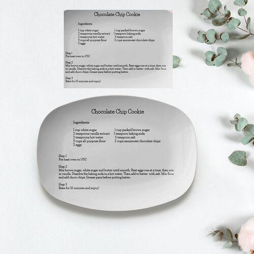 Custom Recipe Picture Plate Creative Gift for Grandmother