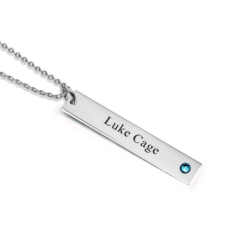 “When I Meet You” Personalized Bar Necklace