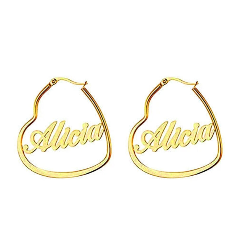 "Passionate Love" Personalized Name Earrings