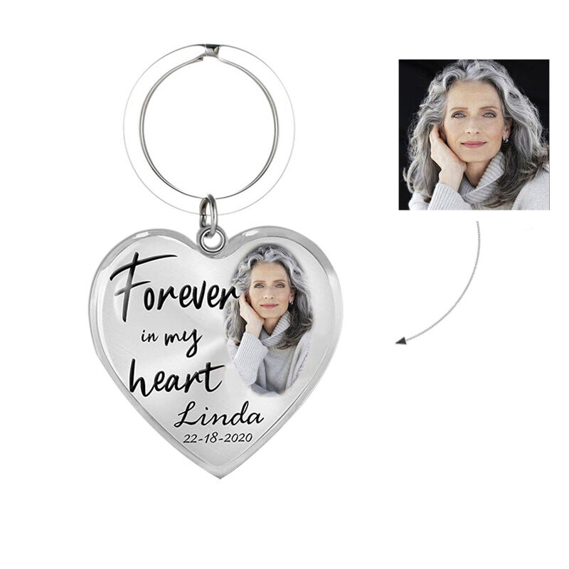 "Forever in My Heart" Custom Photo Keychain