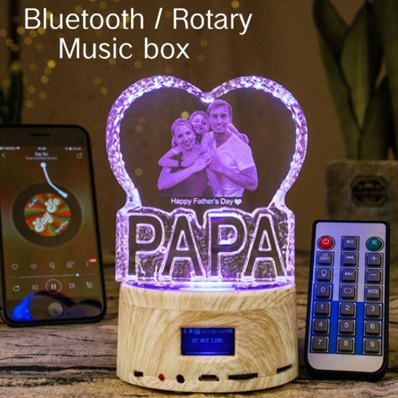 Personalized Photo Crystal Lamp Bluetooth Speaker - PAPA