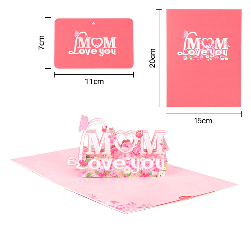 3D Hollow Pop Up Card"Mom I Love You"for Mother's Day
