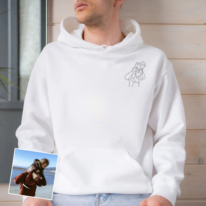 Personalized Hoodie with Custom Picture Design for Father's Day Gift