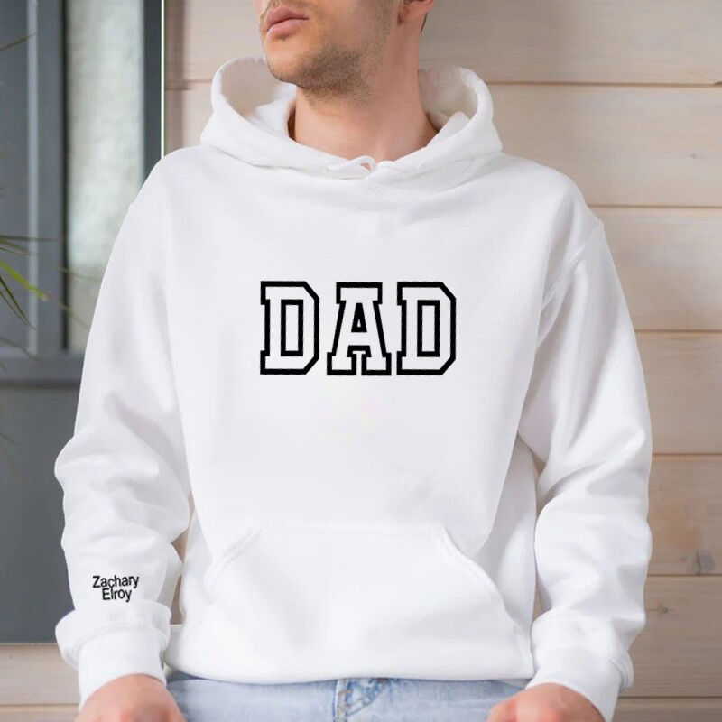 Personalized Dad Hoodie with Cutstom Name Simple Gift