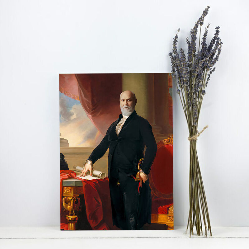 Personalized Portrait Mr. President Royal Portrait Men Head Photo Customed