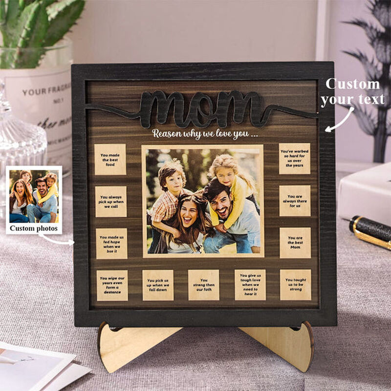 ”The Reason I Love You“Personalized Photo Frame For Mother's Day