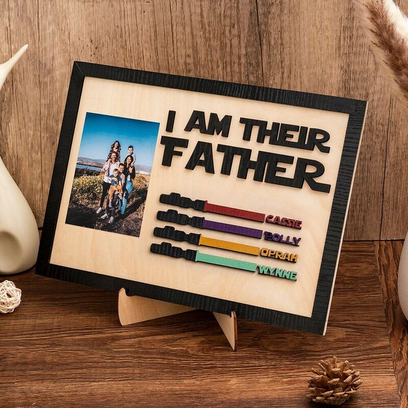 Personalized Lightsaber Frame Custom Photo Father's Day Gift