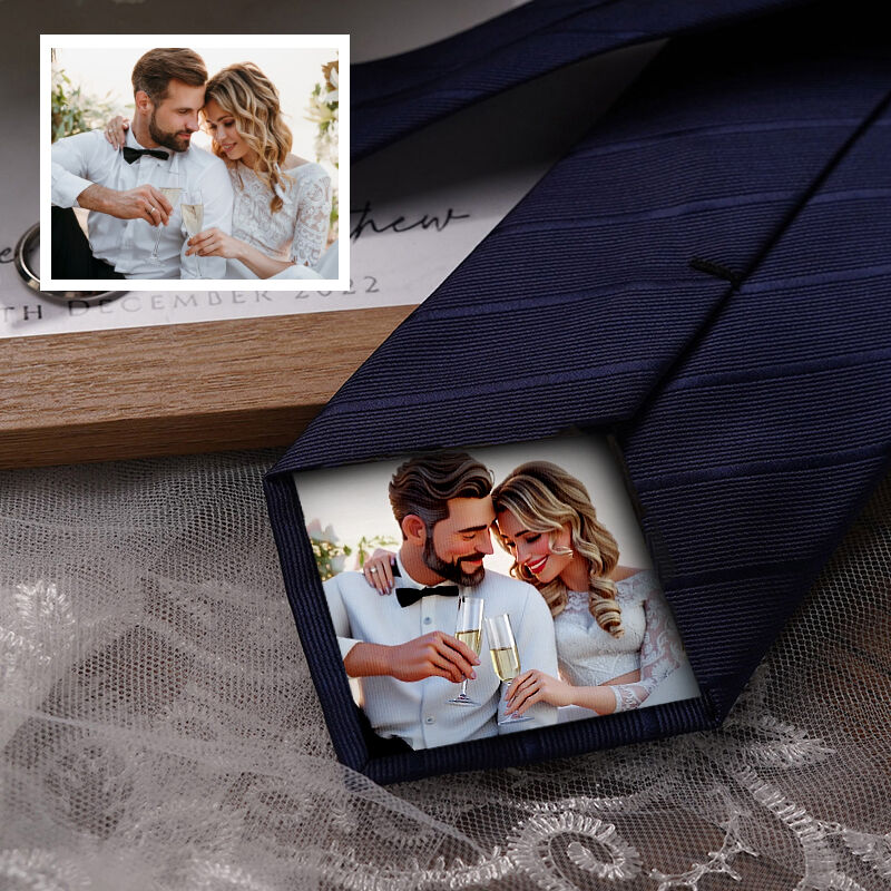 Cravatta personalizzata con immagine a cartoni animati Regalo carino per il marito