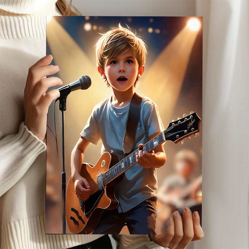 Personalized Singer Portraits with Custom Face Swap Interesting Gift for Kids