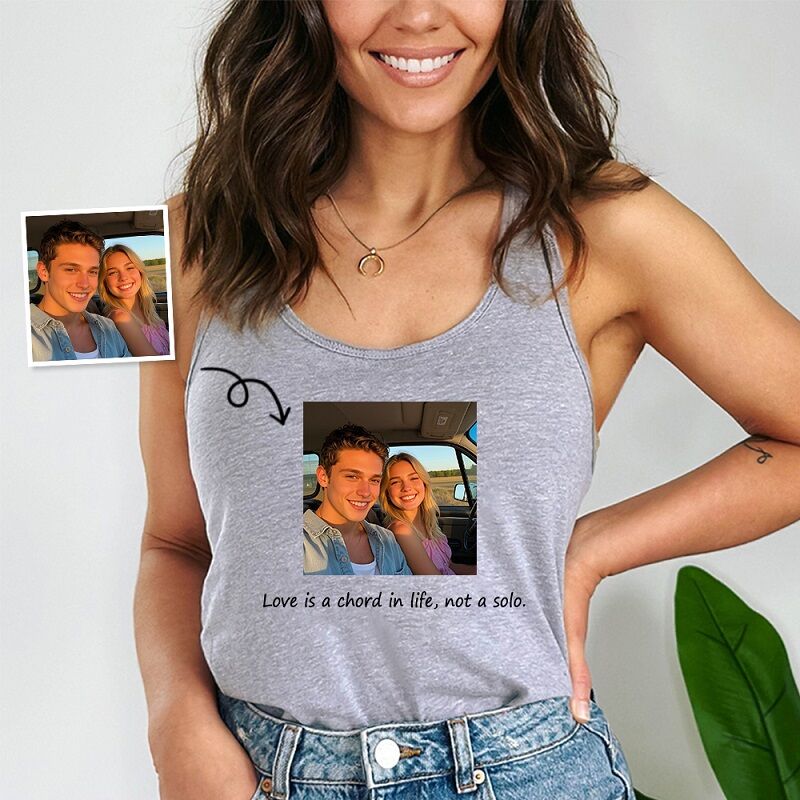 Personalized Tank Top Custom Photo Design Your Own Words Attractive Gift for Loved Ones
