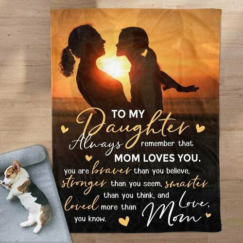 "Mom Loves You "Family Throw Love Letter Blanket for My Daughter from Mom