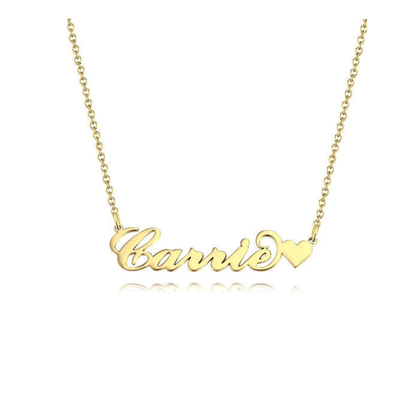 "Love All" Personalized Name Necklace With Little Heart