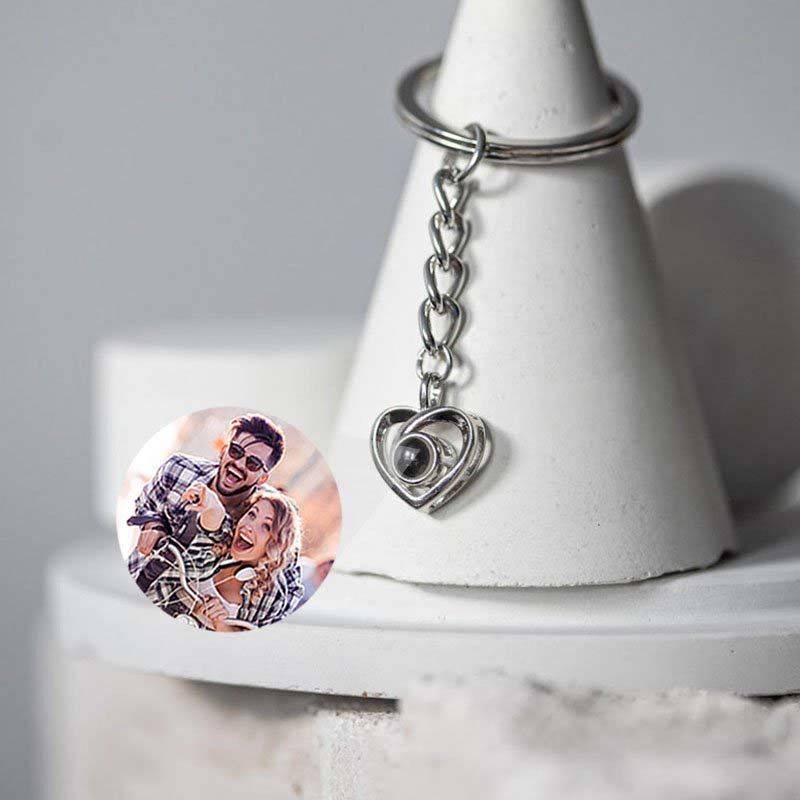 Personalized Photo Projection Keychain-Simple Heart
