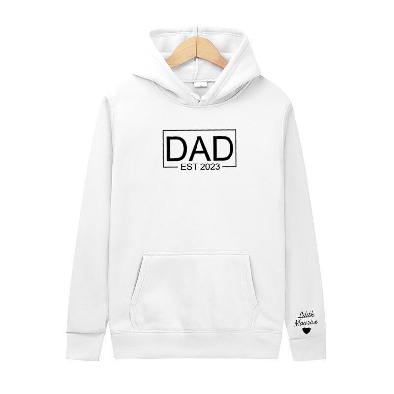 Personalized Hoodie with Custom Name and Date for Dear Dad