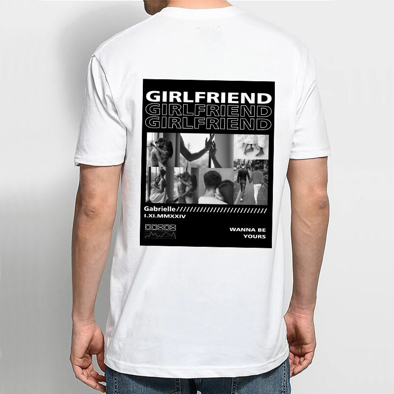 Personalized T-shirt Custom Photos and Message Film Poster Style Design Gift for Lover
