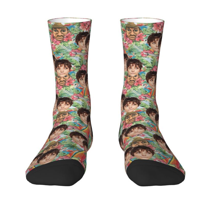 Gepersonaliseerde grappige gezichtssokken met foto Hawaii fashion sokken